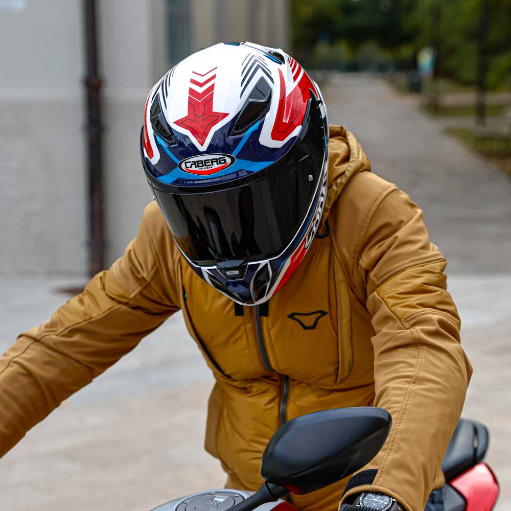 Drift Evo II Jarama White, Red & Blue Motorcycle Helmet