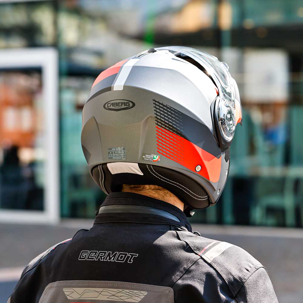 Duke Evo Indy Matt Gun Metal & Red Fluorescent Motorcycle Helmet