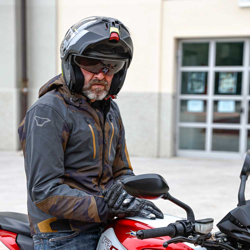 Duke Evo Move Matt Gun Metal & Yellow Fluorescent Motorcycle Helmet