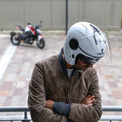 Soho White Motorcycle Helmet
