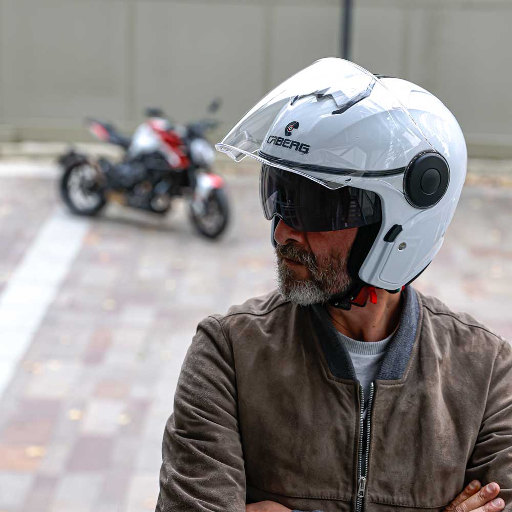 Soho White Motorcycle Helmet