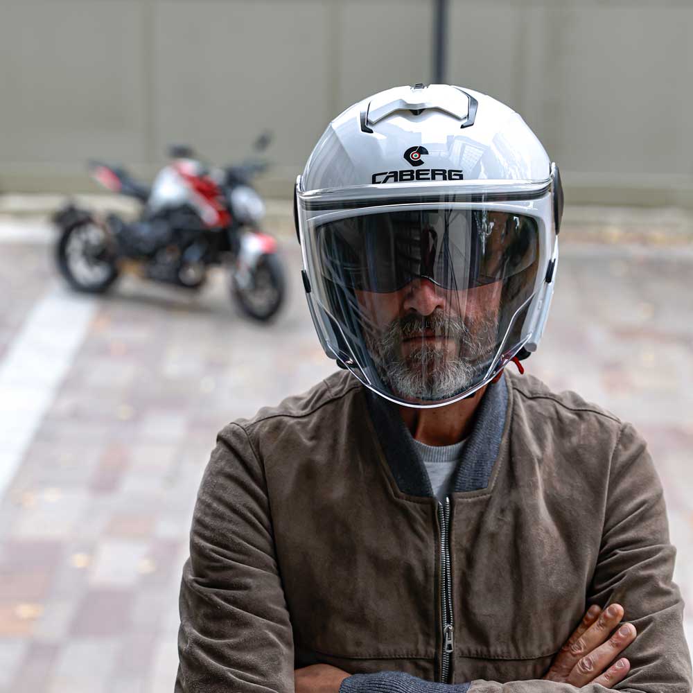 Soho White Motorcycle Helmet