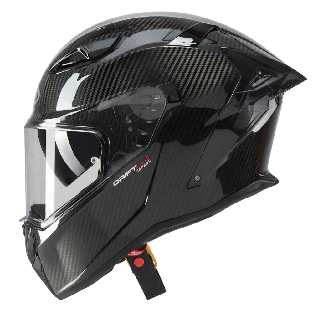 Drift Evo II Black Full Face Motorcycle Helmet (Carbon)