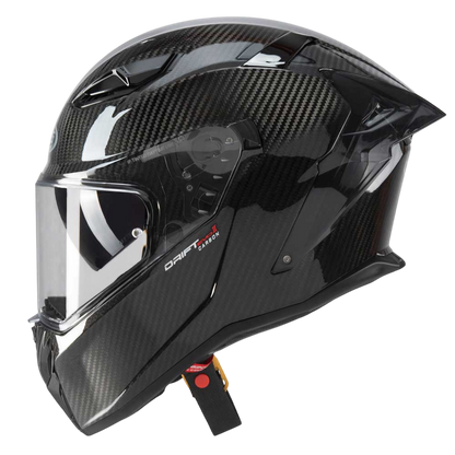 Drift Evo II Black Full Face Motorcycle Helmet (Carbon)