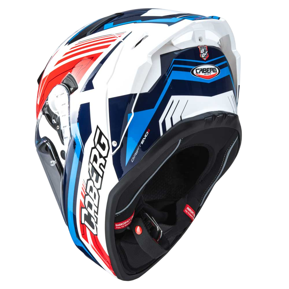 Drift Evo II Jarama White, Red & Blue Motorcycle Helmet