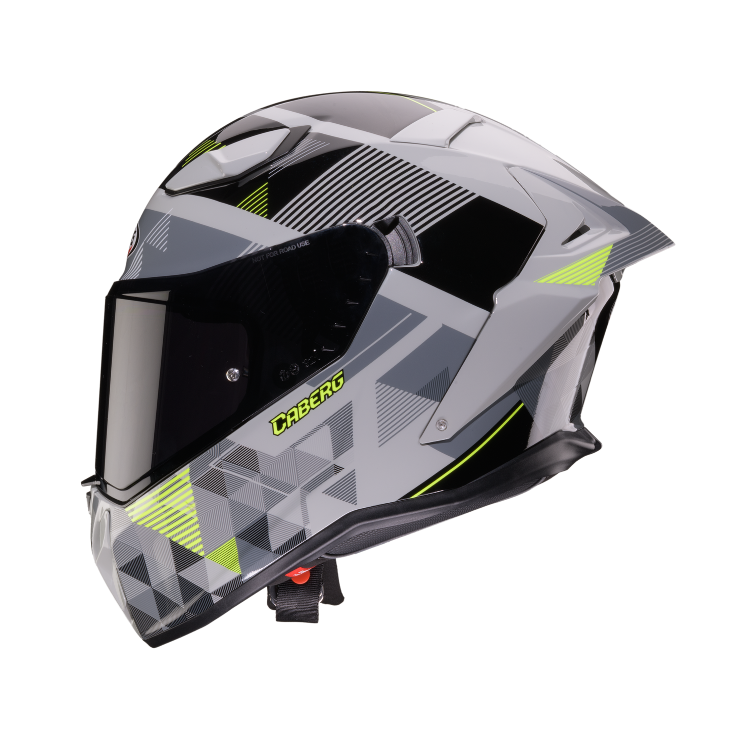 Drift Evo II Prism Grey, Black & Yellow Fluorescent Full Face Motorbike Helmet