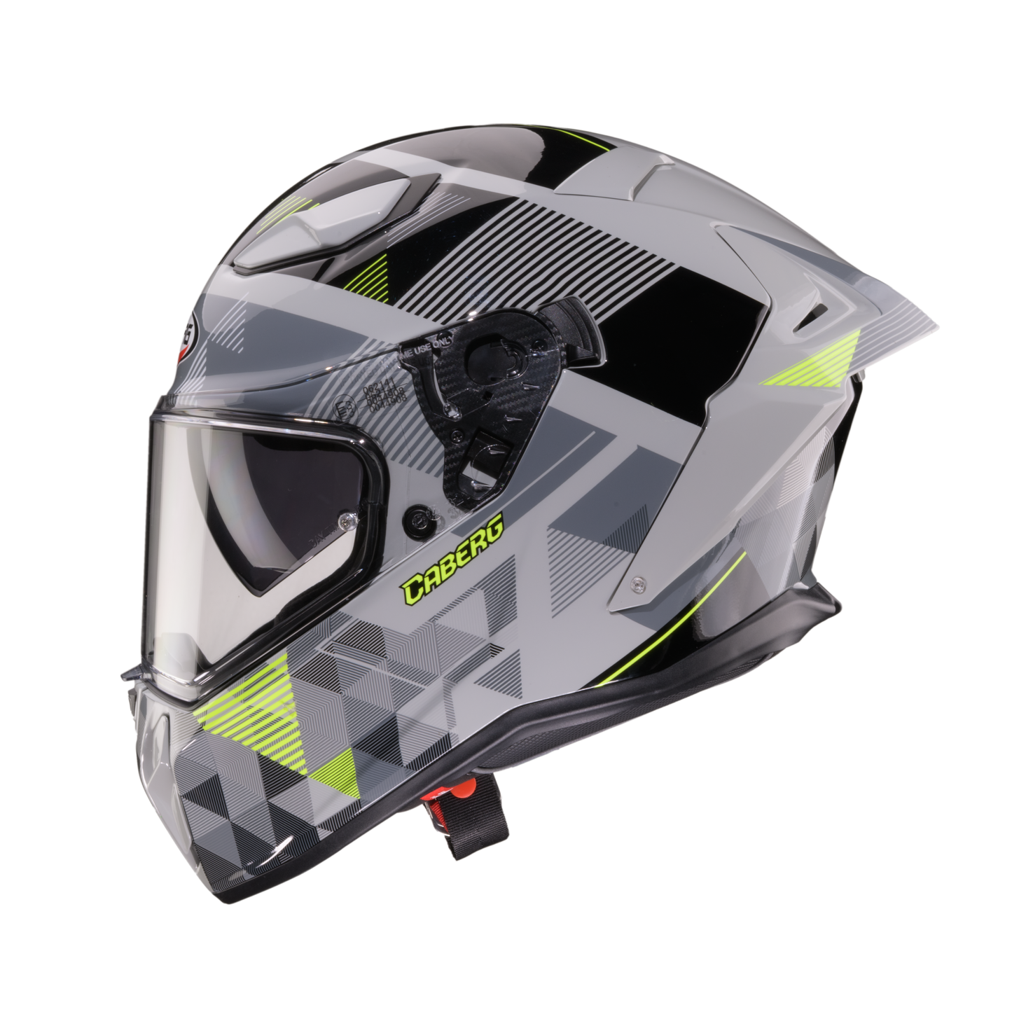 Drift Evo II Prism Grey, Black & Yellow Fluorescent Full Face Motorbike Helmet