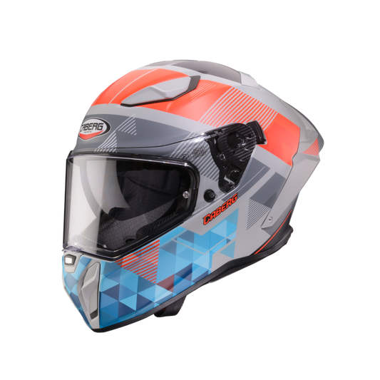 Drift Evo II Prism Matt Grey, Red & Blue Full Face Motorbike Helmet