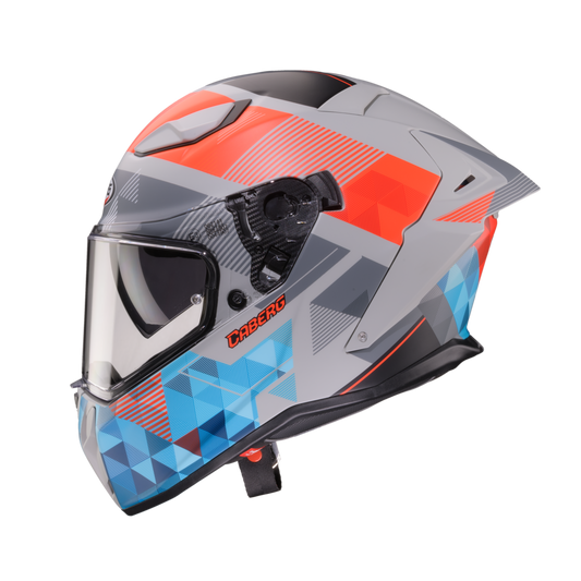 Drift Evo II Prism Matt Grey, Red & Blue Full Face Motorbike Helmet