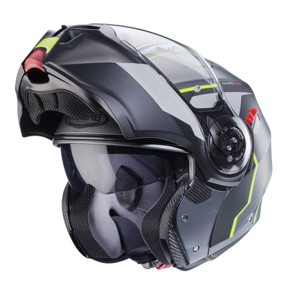 Duke Evo Move Matt Gun Metal & Yellow Fluorescent Motorcycle Helmet