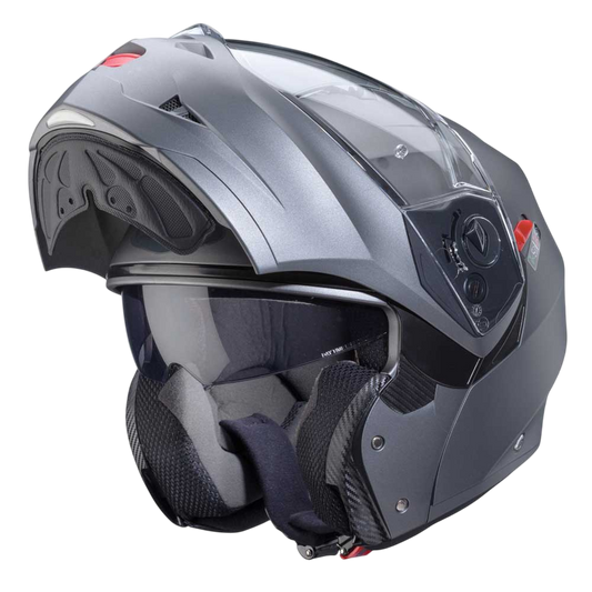 Duke X Matt Gun Metal Motorcycle Helmet