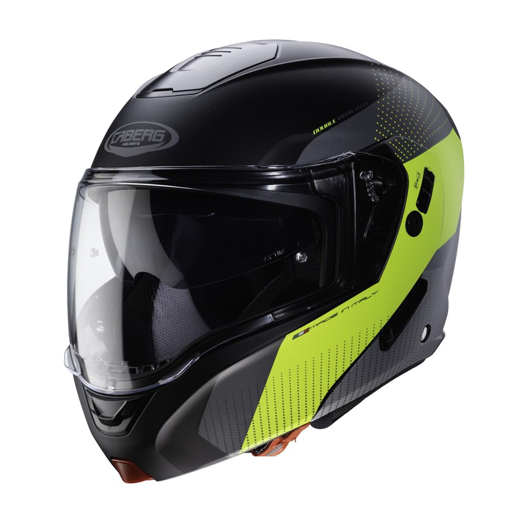 Horus Scout Matt Black & Yellow Flip Up Motorbike Helmet