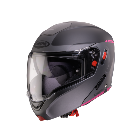 Horus X Ray Black, Grey & Fuchsia Flip Up Motorbike Helmet