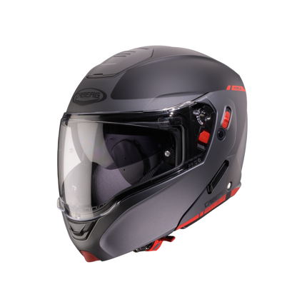 Horus X Ray Black, Grey & Red Flip Up Motorbike Helmet
