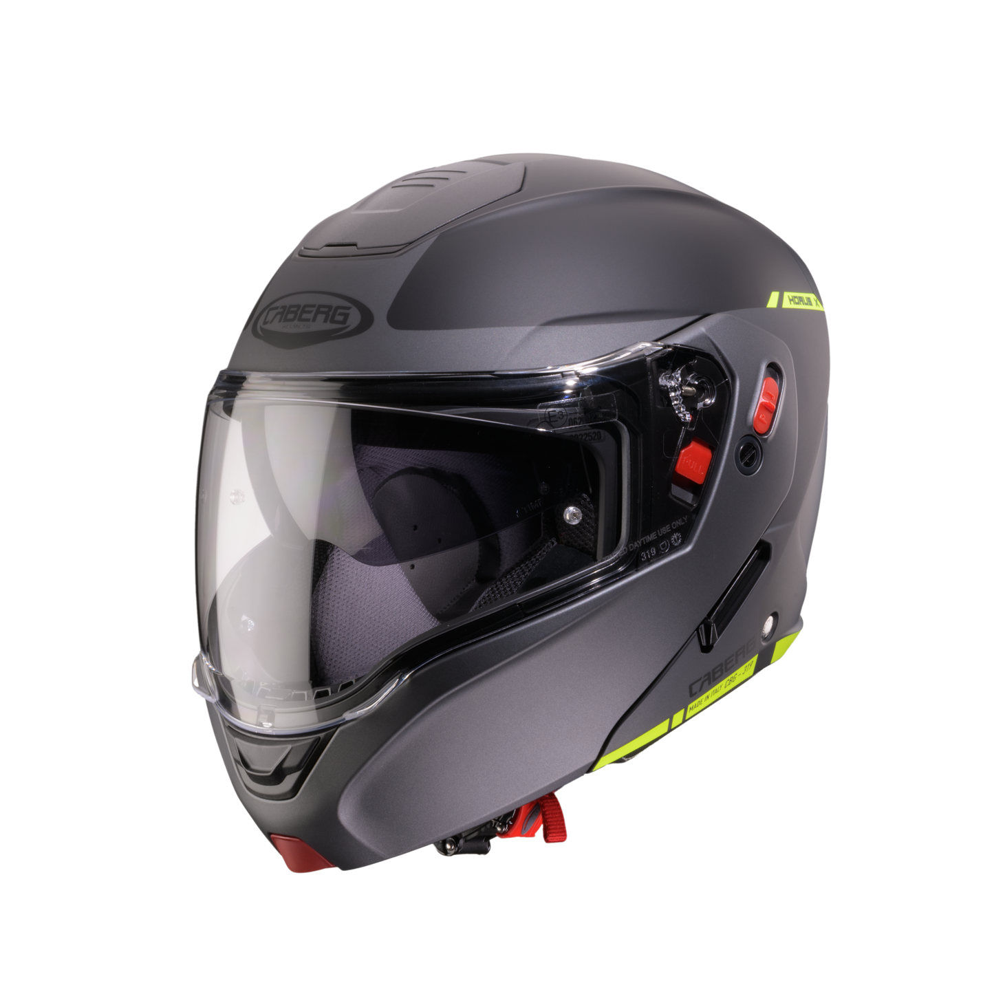 Horus X Ray Black, Grey & Yellow Fluorescent Flip Up Motorbike Helmet