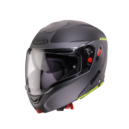 Horus X Ray Black, Grey & Yellow Fluorescent Flip Up Motorbike Helmet