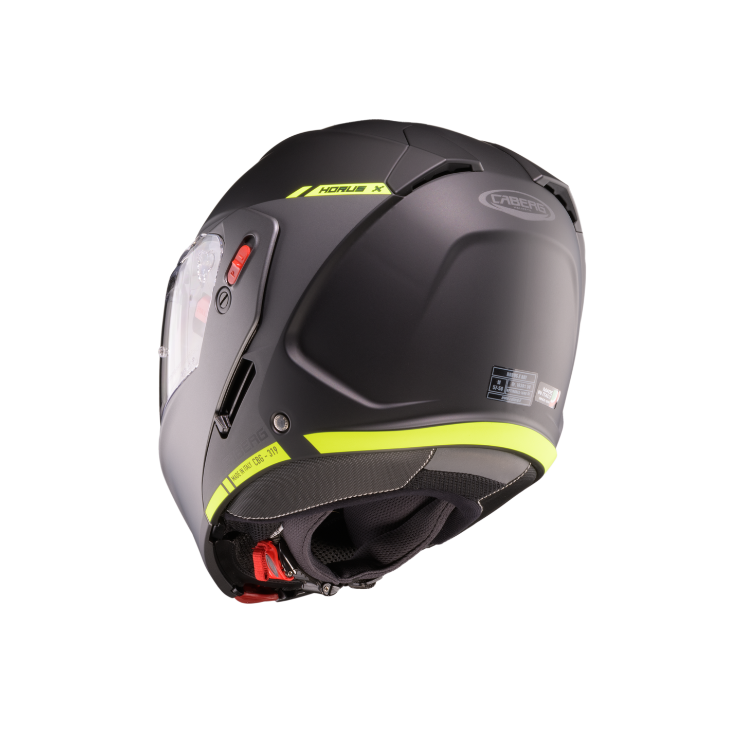 Horus X Ray Black, Grey & Yellow Fluorescent Flip Up Motorbike Helmet