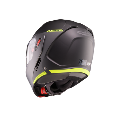 Horus X Ray Black, Grey & Yellow Fluorescent Flip Up Motorbike Helmet
