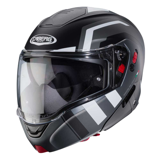 Horus X Matt Black, Gun Metal & White Motorcycle Helmet