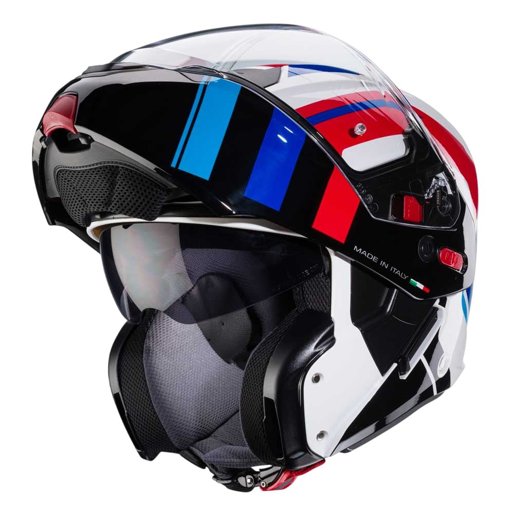 Horus X Road White, Red & Blue Motorcycle Helmet