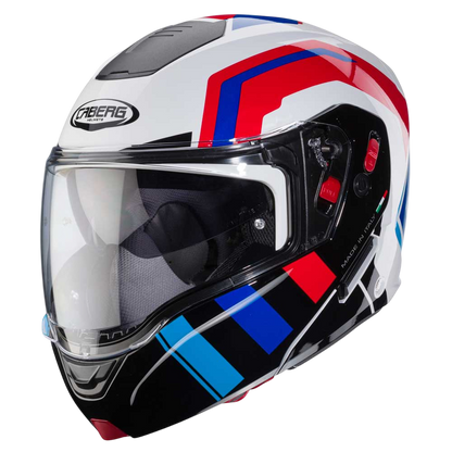Horus X Road White, Red & Blue Motorcycle Helmet