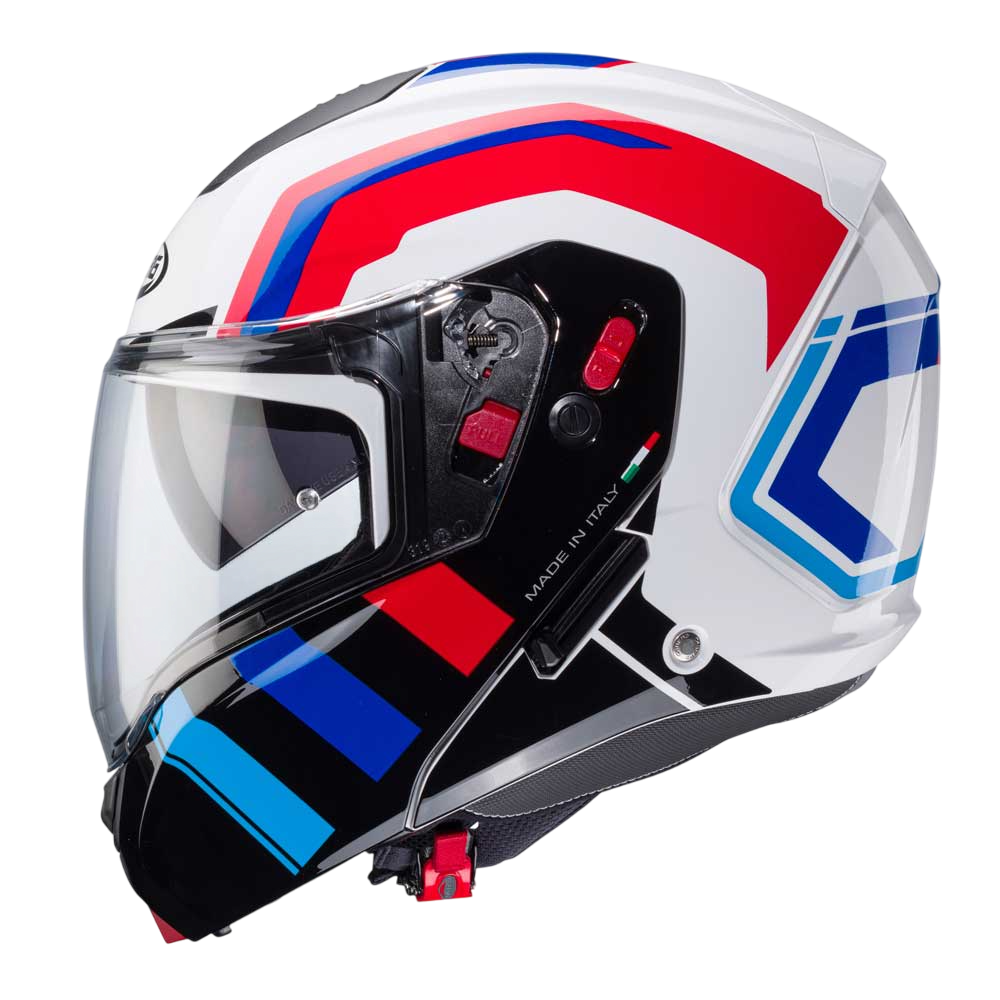 Horus X Road White, Red & Blue Motorcycle Helmet