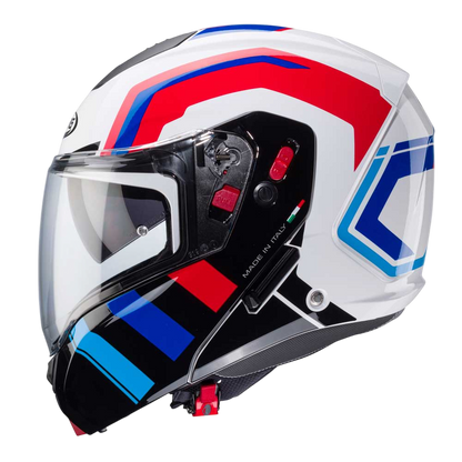 Horus X Road White, Red & Blue Motorcycle Helmet