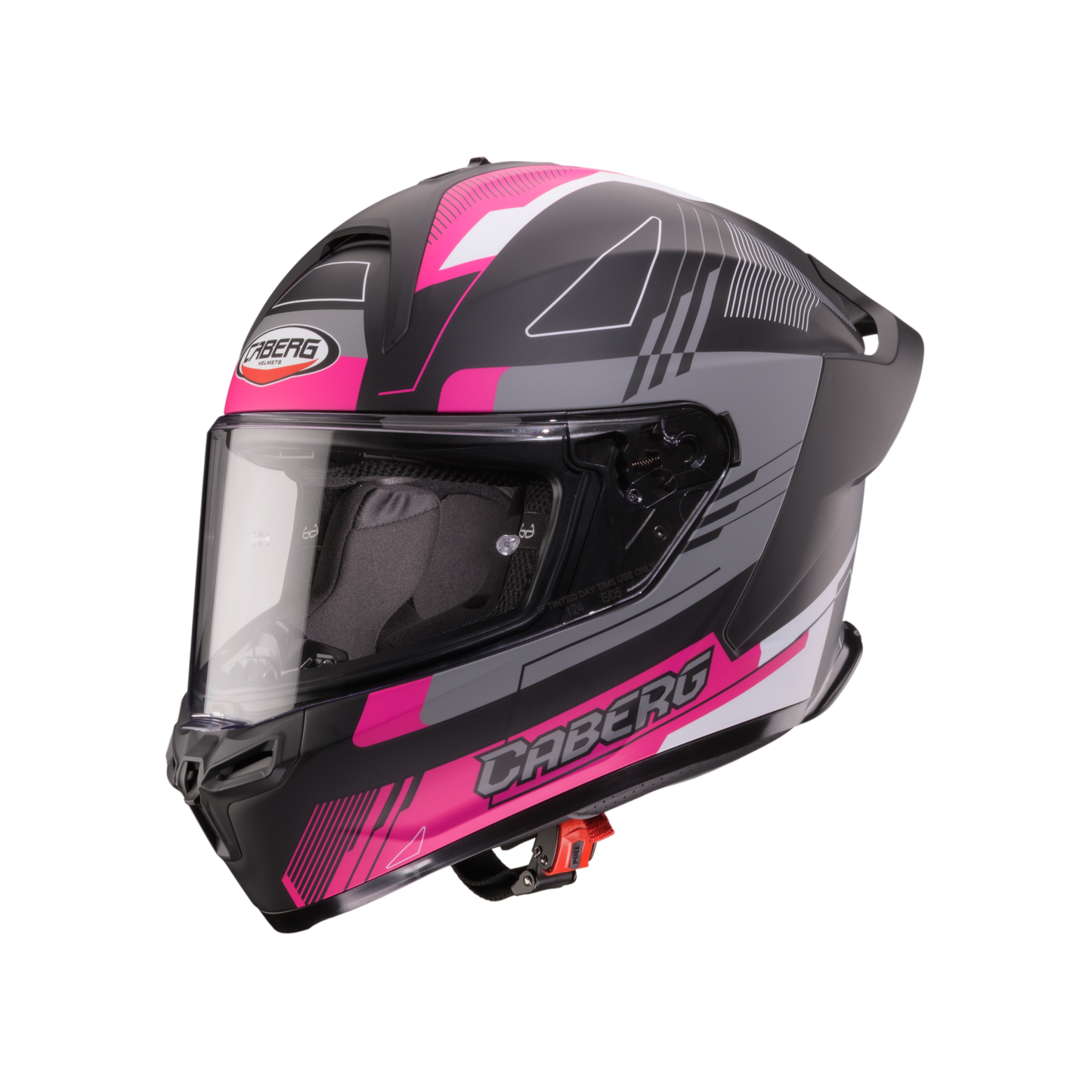 Roxter Colt Matt Black, Fuchsia Pink Fluo & Grey Full Face Motorbike Helmet