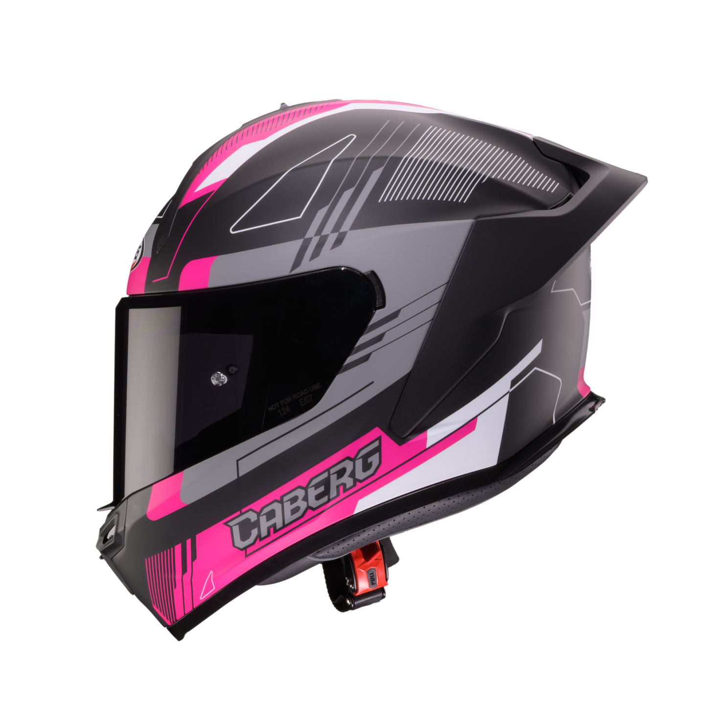 Roxter Colt Matt Black, Fuchsia Pink Fluo & Grey Full Face Motorbike Helmet