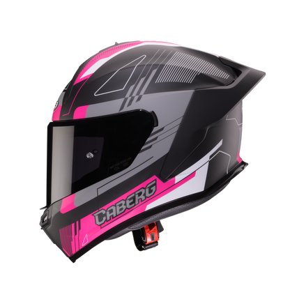 Roxter Colt Matt Black, Fuchsia Pink Fluo & Grey Full Face Motorbike Helmet