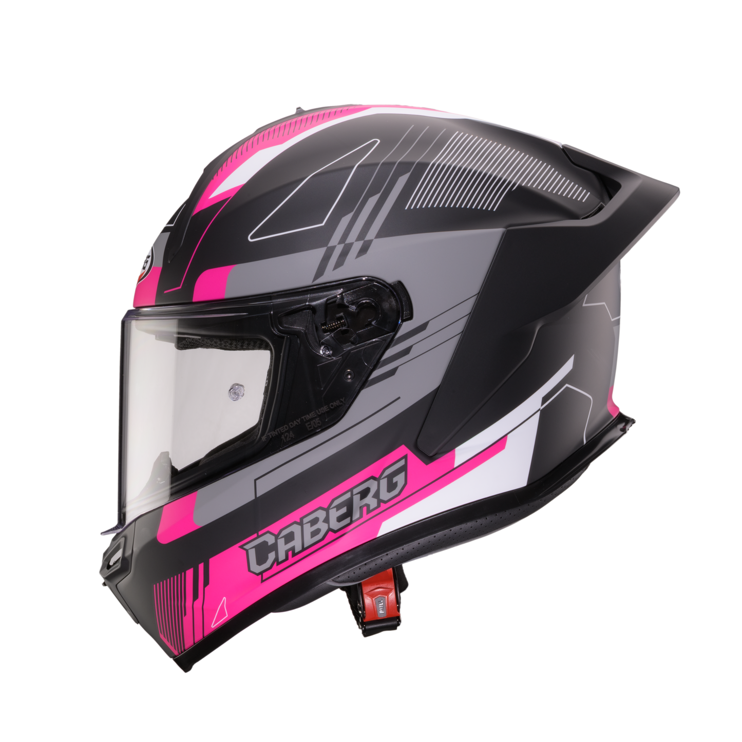 Roxter Colt Matt Black, Fuchsia Pink Fluo & Grey Full Face Motorbike Helmet