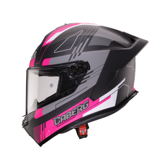 Roxter Colt Matt Black, Fuchsia Pink Fluo & Grey Full Face Motorbike Helmet