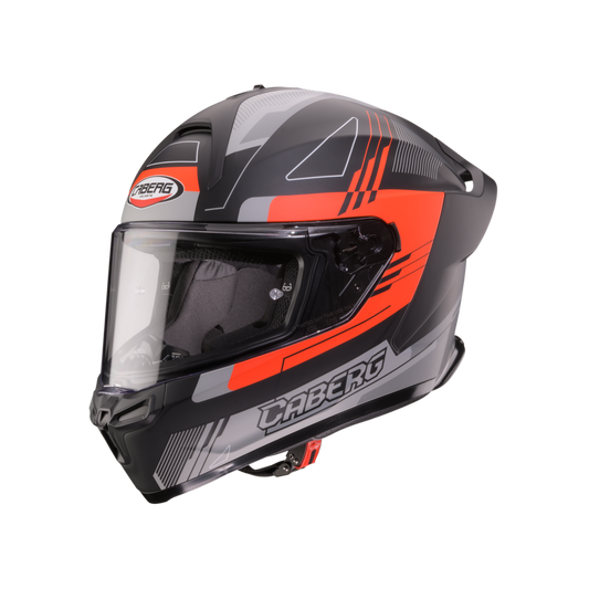 Roxter Colt Matt Black, Red Fluorescent & Grey Full Face Motorbike Helmet