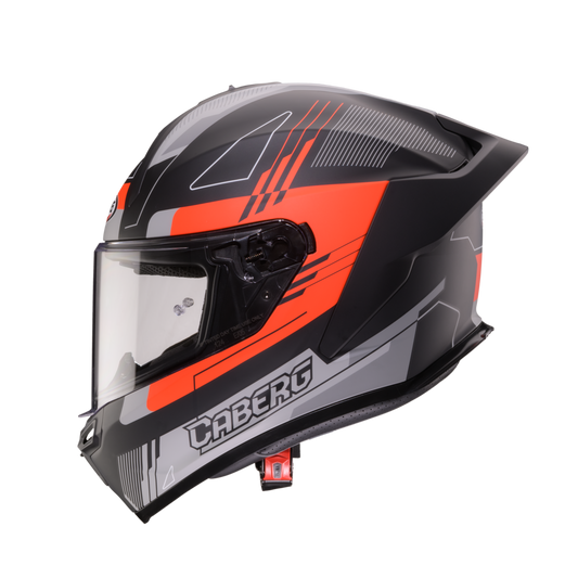 Roxter Colt Matt Black, Red Fluorescent & Grey Full Face Motorbike Helmet