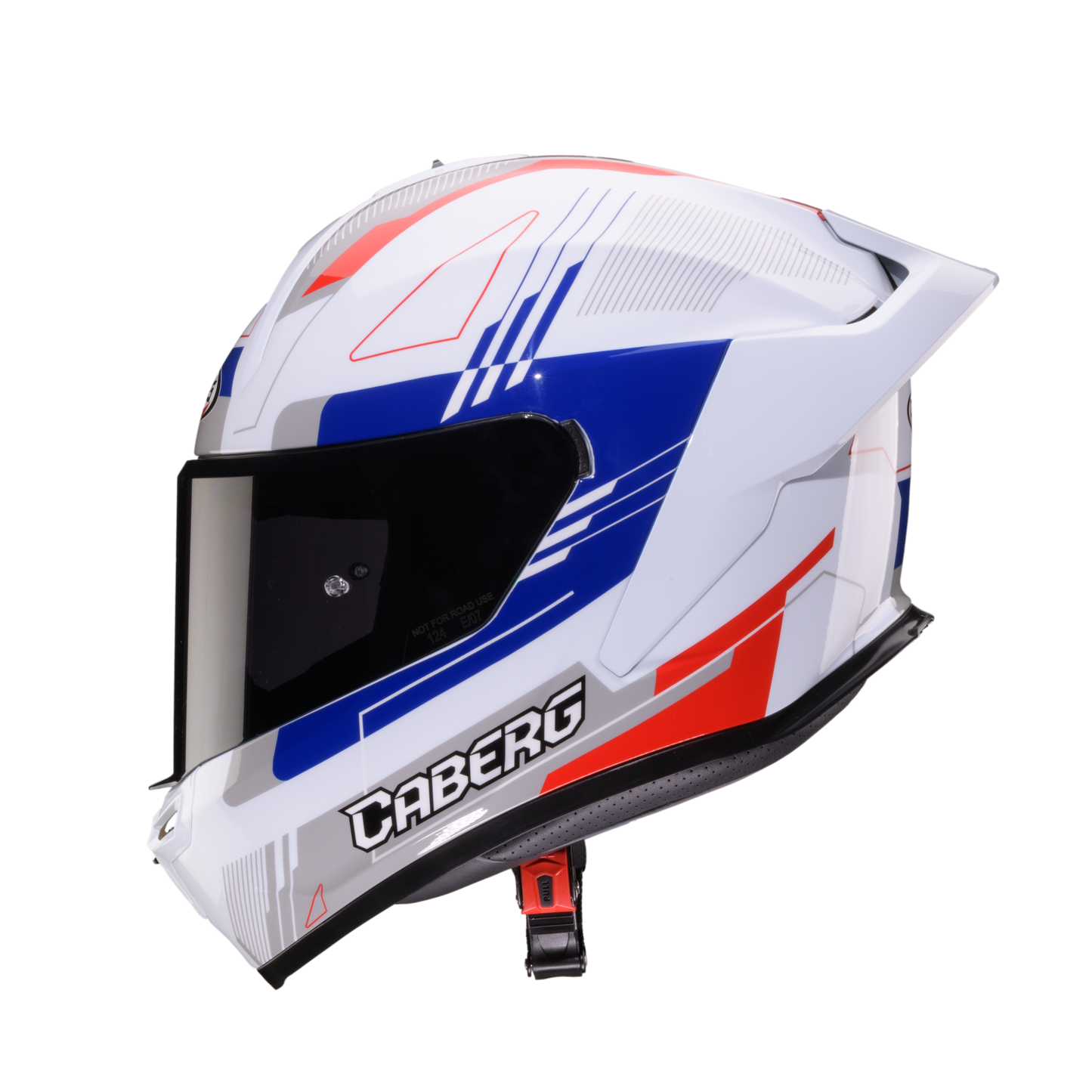 Roxter Colt White, Red, Blue & Grey Full Face Motorbike Helmet