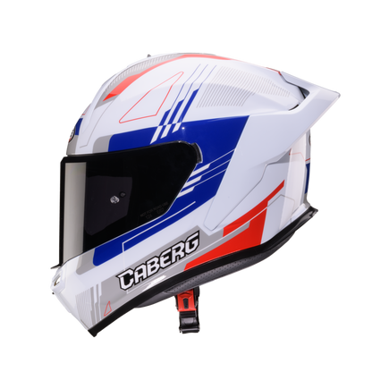 Roxter Colt White, Red, Blue & Grey Full Face Motorbike Helmet