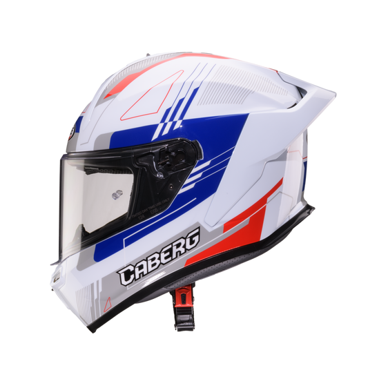 Roxter Colt White, Red, Blue & Grey Full Face Motorbike Helmet