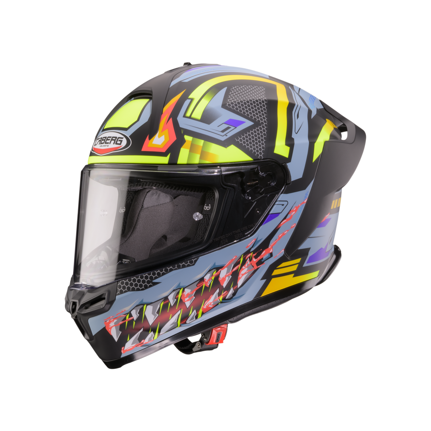 Roxter Hunter Matt Black, Grey & Yellow Fluorescent Full Face Motorbike Helmet