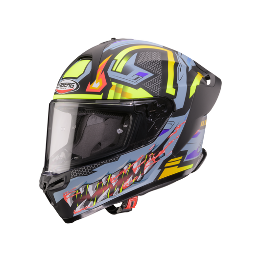 Roxter Hunter Matt Black, Grey & Yellow Fluorescent Full Face Motorbike Helmet