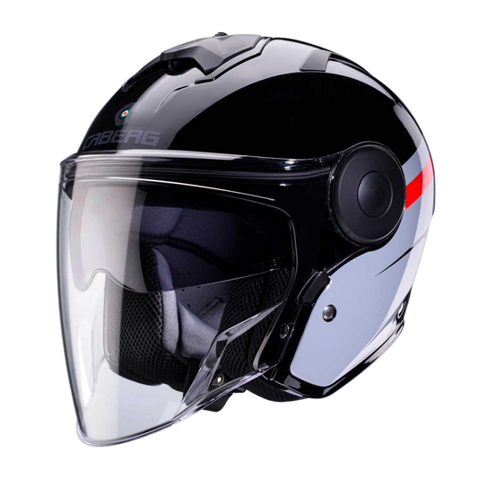 Soho Zephyr Black, Grey & Red Motorcycle Helmet