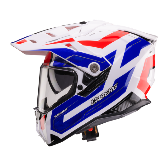 Tanami Ranger White, Red & Blue Full Face Motorbike Helmet