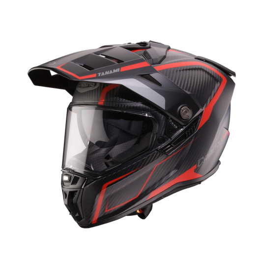 Tanami Carbon Gravity Red & Grey Full Face Motorbike Helmet