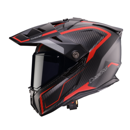 Tanami Carbon Gravity Red & Grey Full Face Motorbike Helmet