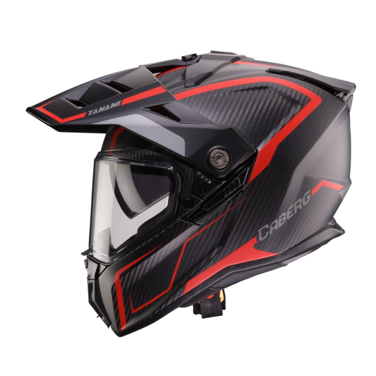 Tanami Carbon Gravity Red & Grey Full Face Motorbike Helmet