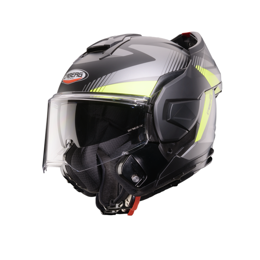 Trip Lunar Matt Black, Grey, Yellow Fluorescent & Anthracite Flip Up Motorbike Helmet
