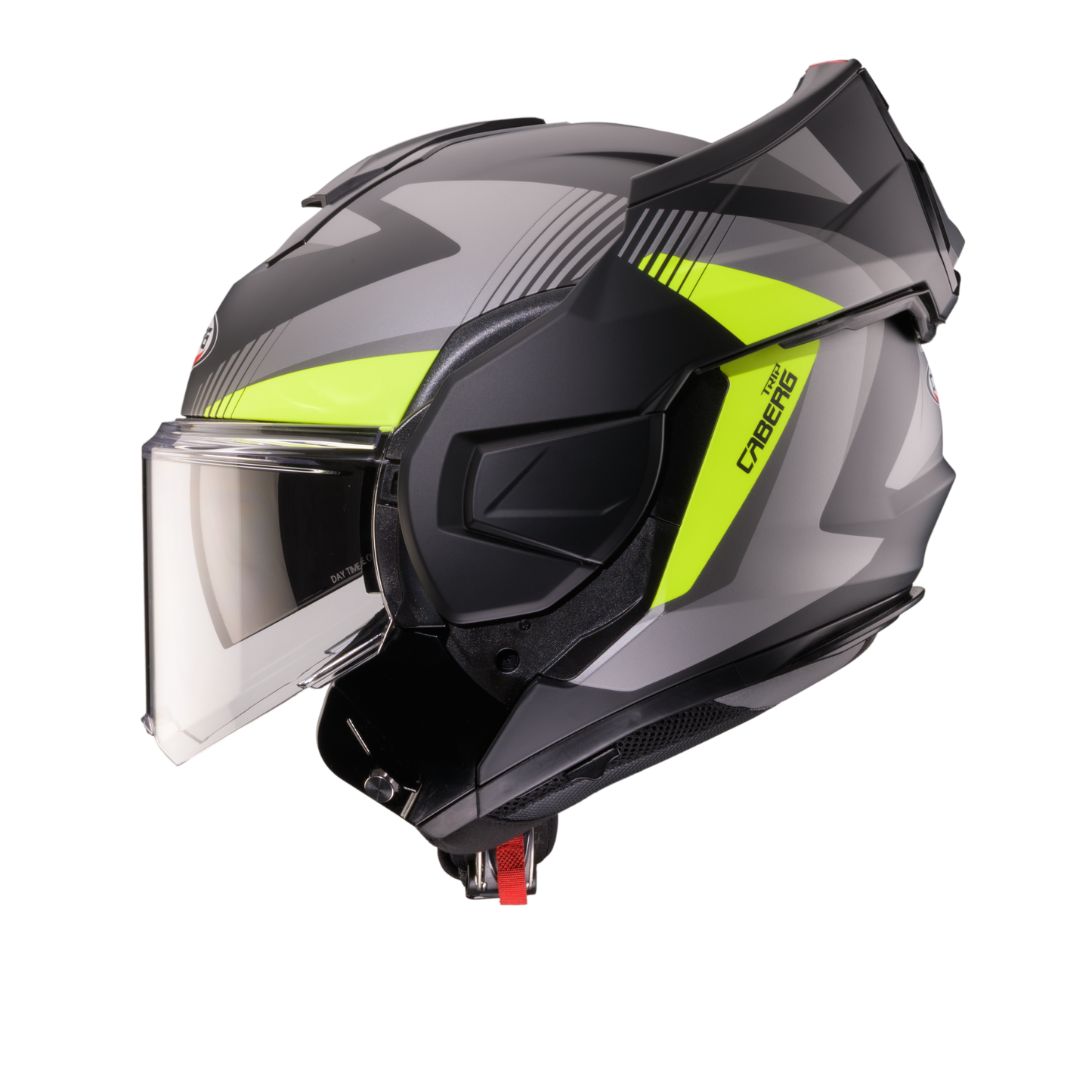 Trip Lunar Matt Black, Grey, Yellow Fluorescent & Anthracite Flip Up Motorbike Helmet