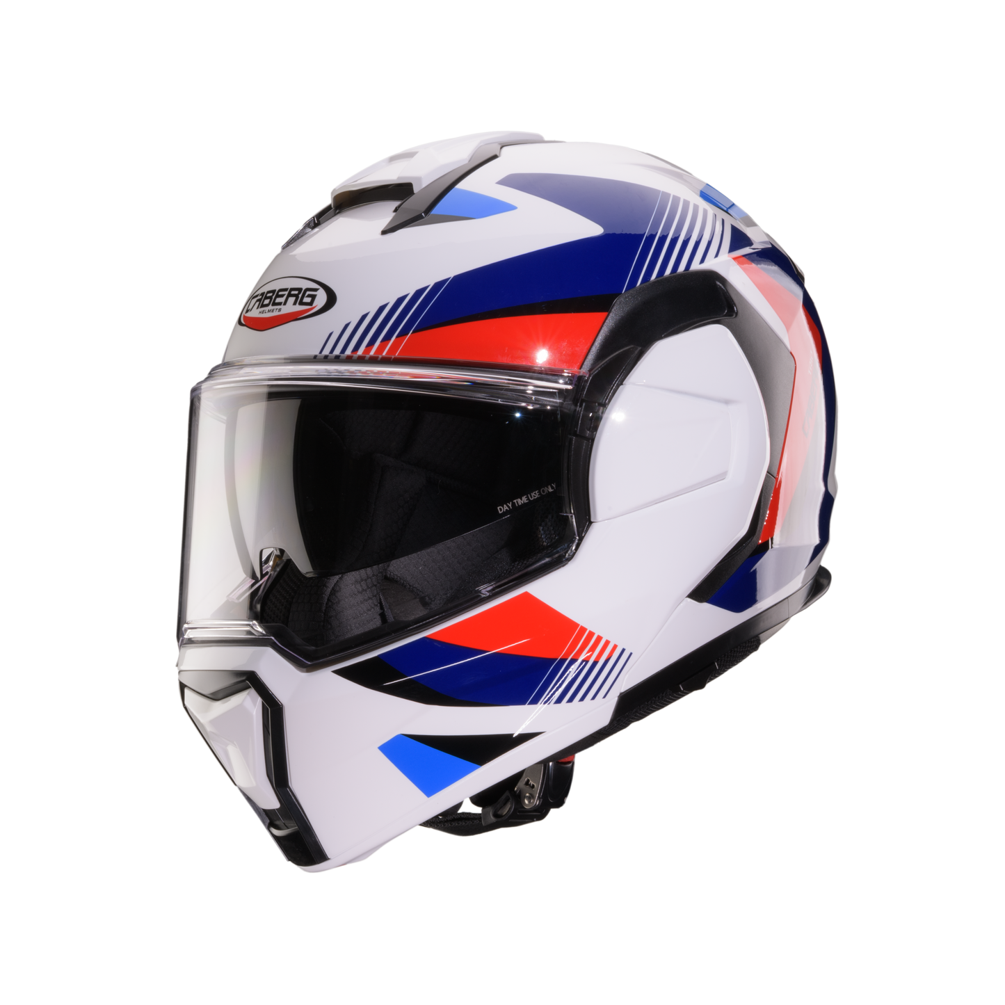 Trip Lunar White, Red & Blue Flip Up Motorbike Helmet