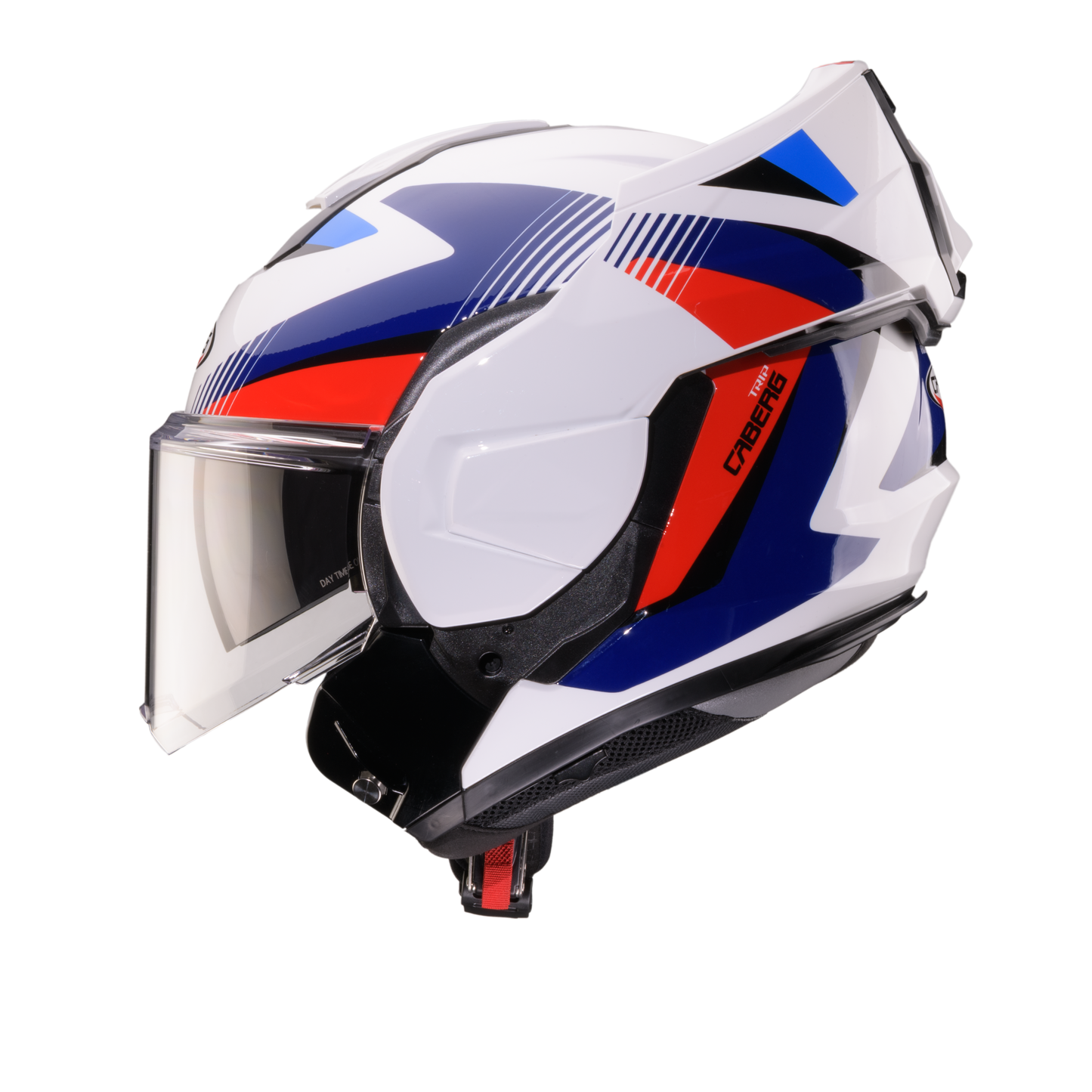 Trip Lunar White, Red & Blue Flip Up Motorbike Helmet