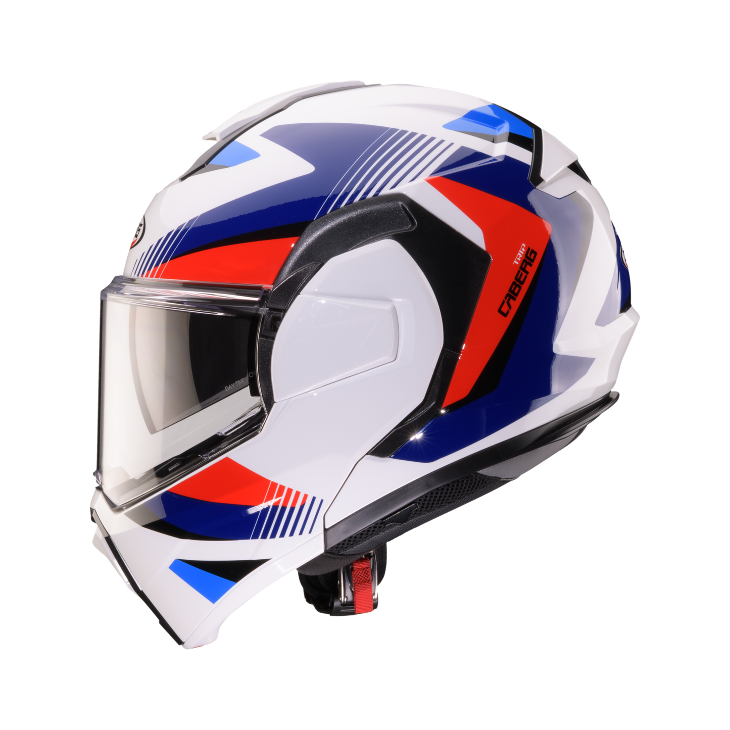 Trip Lunar White, Red & Blue Flip Up Motorbike Helmet