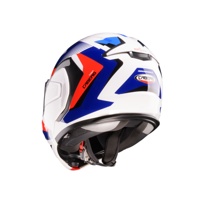 Trip Lunar White, Red & Blue Flip Up Motorbike Helmet